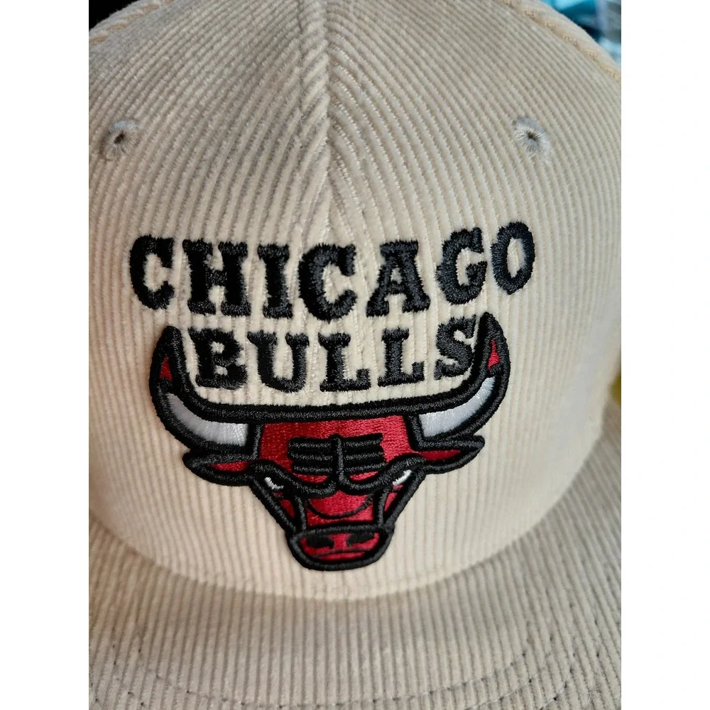Mitchell Ness Chicago Bulls Corduroy Strapback Hat Tan‎ Mens Adjustable